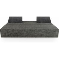 Thick Floor Futon Mattress in Grey. Stacking Futon Mattress, Foam Guest Double Bed, Can Split into 2x Single Beds.