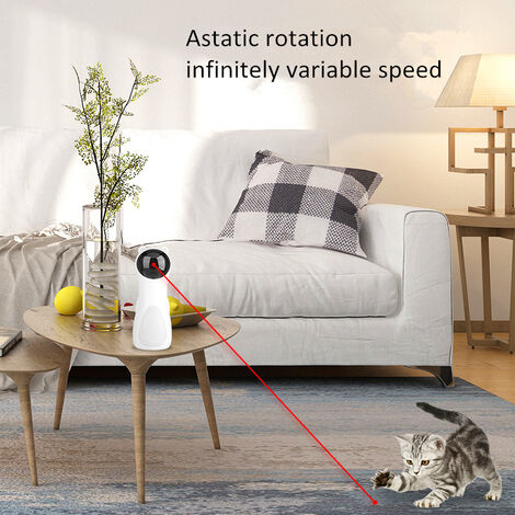 Jouet laser pour chat, pointeur rotatif laser automatique pour chat, opération de charge USB/batterie, outil de chasse pour la pratique de l'entraînement des animaux de compagnie, avec 4 modes réglables