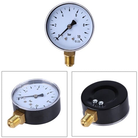 Manomètre de pression deau dhuile dair 1/4 pouce NPT 0-10 bar manomètre à montage latéral manomètre de pression deau dair 