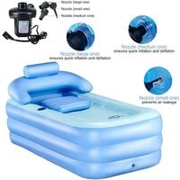 Baignoire gonflable portable pour adulte avec pompe à air électrique, en PVC haute densité avec baignoire pliable et portable pour spa adulte (160 x 32 x 64 cm).