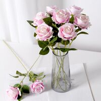 12-Têtes Artificielle pfingstrose Roses Bouquet en Soie Fleurs Mariage Fête 
