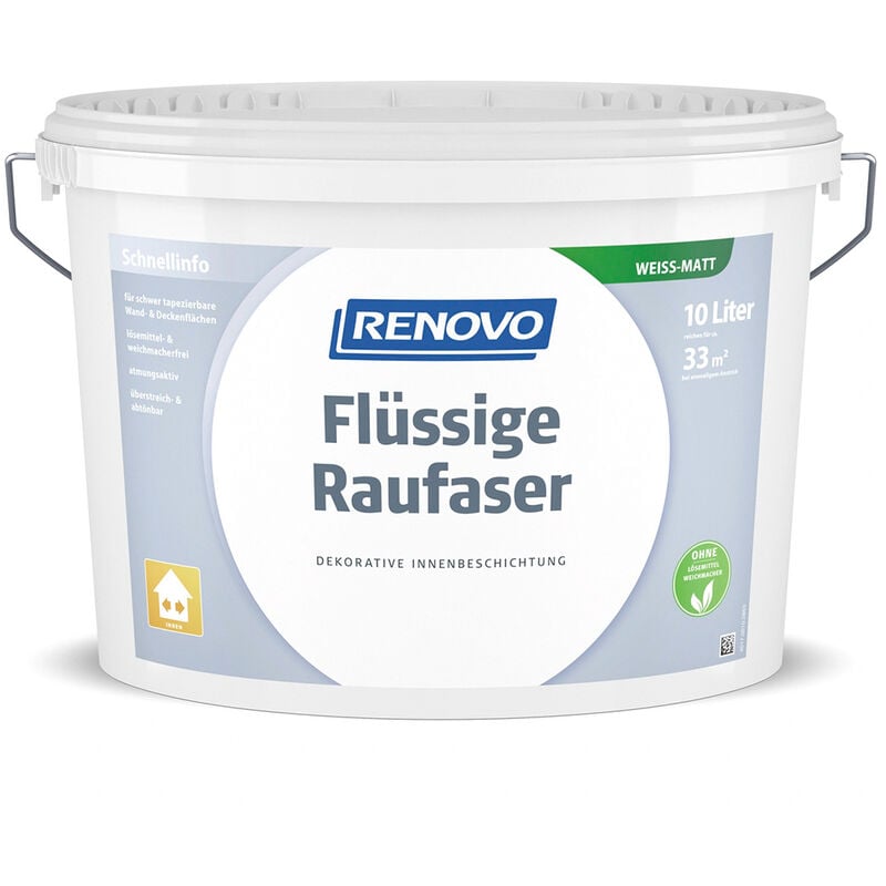 Renovo Flüssige Raufaser matt 10,0 Ltr. weiss Dekorative Innenbeschichtung