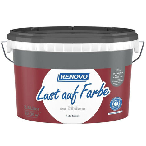 Renovo Wand-und Deckenfarbe Lust auf Farbe matt 2,5 Ltr. Rote Traube