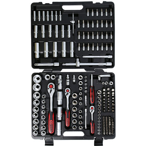KS-Tools Werkzeugkoffer, 1/4+3/8+1/2 Steckschlüsselsatz 179tlg