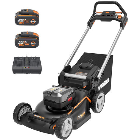WORX WG749E Akku-Rasenmäher mit 2 x 4,0 Ah Akkus und Doppelladegerät (1/5)