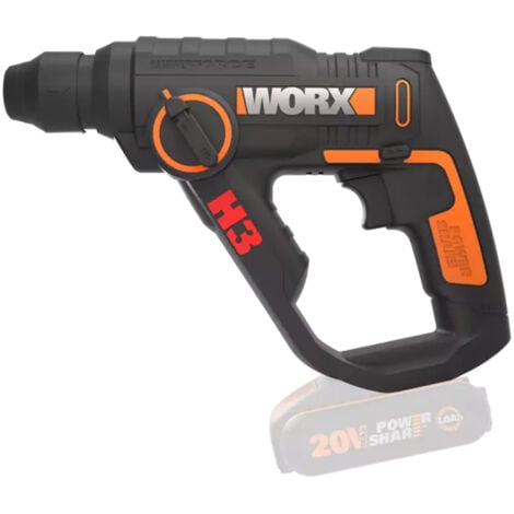 Worx H3 Bohrhammer 20V ohne Akku WX390.9 Akku Ladegerät und