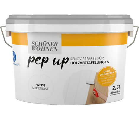 Schöner Wohnen Pep Up Renovierungsfarbe für Holzvertäfelungen 2,5 Ltr. weiss