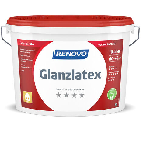 Renovo Wand- und Deckenfarbe Glanzlatex weiss 10,0 Ltr.