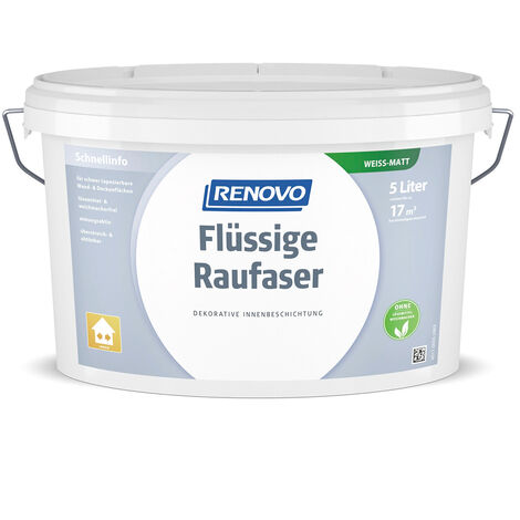 Renovo Flüssige Raufaser matt 5,0 Ltr. weiss Dekorative Innenbeschichtung