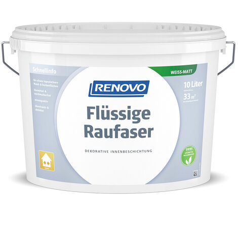 Renovo Flüssige Raufaser matt 10,0 Ltr. weiss Dekorative Innenbeschichtung
