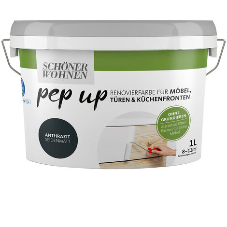 Schöner Wohnen FarbePep Up für Möbel, Türen + Küchen 1,0 Ltr. anthrazit