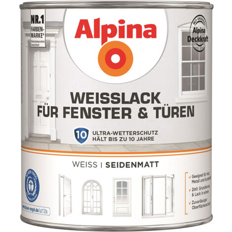 Alpina Weisslack für Fenster und Türen seidenmatt 2,0 Ltr.