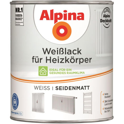 Alpina Heizkörperlack weiß 2 l weiß seidenmatt Lack Weißlack Acryllack