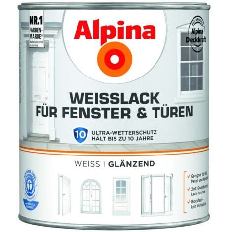 Alpina Weisslack für Fenster und Türen glänzend 2,0 Ltr. (1/5)