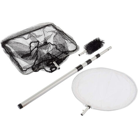 Heissner Teichreiniger Set 3 +1 Aktion Teleskopstiel 1,6 m 3 Aufsätze