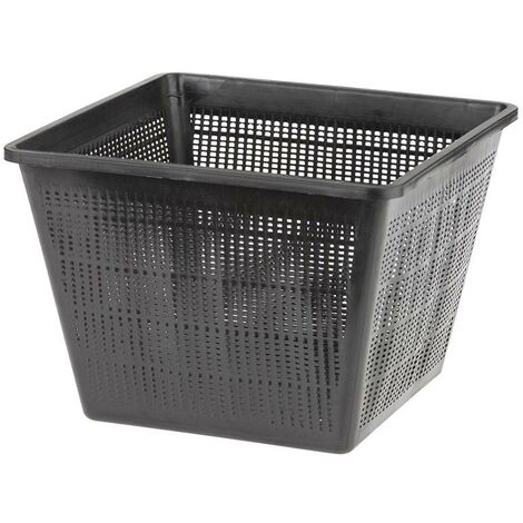 Teichpflanzkorb 28 x 28 cm Kunststoff, eckig, schwarz (1/2)