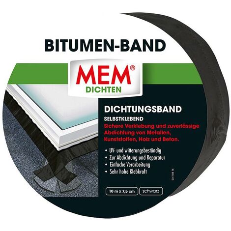 MEM Bitumen-Band 10 m x 7,5 cm schwarz Dachabdichtung