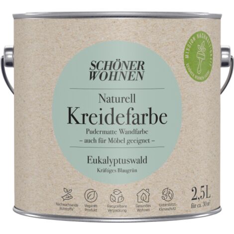 Schöner Wohnen Naturell Kreidefarbe 2,5 Ltr. Eucalyptuswald kräftiges Blaugrün