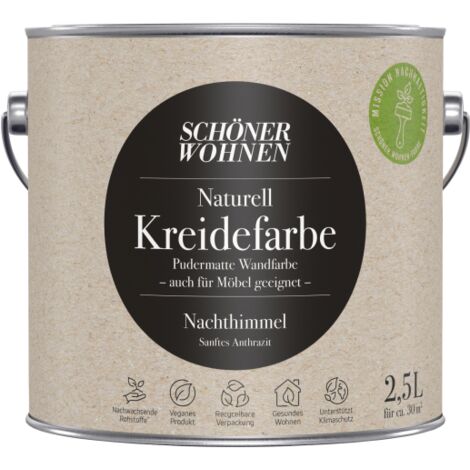 Schöner Wohnen Naturell Kreidefarbe 2,5 Ltr. Nachthimmel sanftes Anthrazit