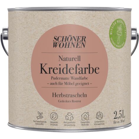 Schöner Wohnen Naturell Kreidefarbe 2,5 Ltr. Herbstrascheln gedecktes Rostrot
