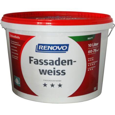 Renovo Fassadenweiss matt 10 Ltr. Fassadenfarbe