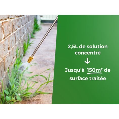 PROTECT EXPERT Désherbant Polyvalent Concentré - Effets Visibles En 3h - 2,5L - Jusqu’à 150m² Traités - Bidon Doseur PROHERBIO25N