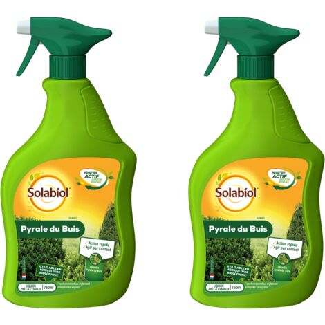 SOLABIOL Pyrale du Buis au Bacillus Thuringiensis - Action Choc sur Larves et Chenilles - Utilisable en Agriculture Biologique SOPYRPAL750NX2