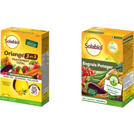 SOLABIOL SOPOTYTOT100 - Engrais Potager + Traitement Oriange 3 en 1 - Insectes Acariens Maladies - SOPOTY15 + SOTOTPOT100 (1/5)