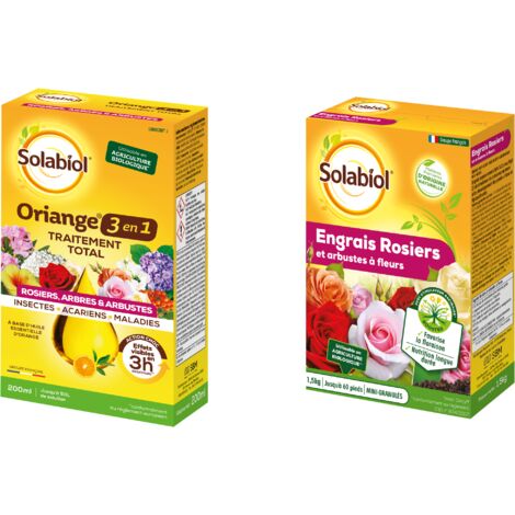 SOLABIOL SOROSYTORN200 - Engrais Rosiers & Arbustes à Fleurs + Traitement Oriange 3 en 1 - Insectes Acariens Maladies - SOROSY15 + SOTOTORN200 (1/4)