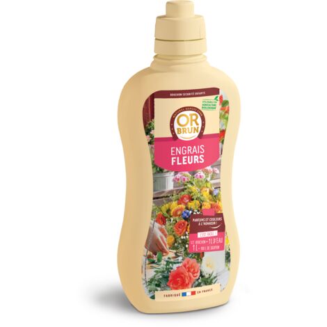 OR BRUN Engrais Fleurs - 1L - Renforce Les Plantes & Améliore La Floraison - Fabriqué En France - Utilisable En Agriculture Biologique OBRECLFLEURS1 (1/5)