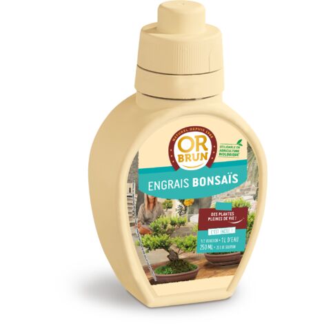 OR BRUN Engrais Bonsaïs - 250ml - Améliore & Favorise La Croissance - Fabriqué En France - Utilisable En Agriculture Biologique OBRECLBONSAI250 (1/5)