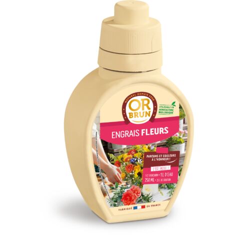 OR BRUN Engrais Fleurs - 250ml - Améliore & Renforce Les Plantes - Fabriqué En France - Utilisable En Agriculture Biologique OBRECLFLEURS250 (1/5)