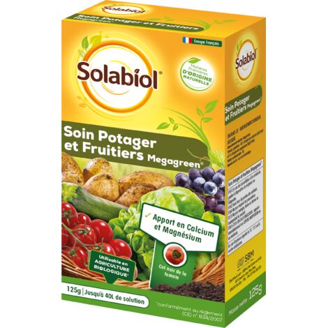 SOLABIOL Soin Potager & Fruits Megagreen - 125g - Jusqu'à 40L De Solution - Améliore La Croissance Des Légumes & Des Fruits - Apport En Calcium & Magnésium - Utilisable En Agriculture Bio SOMEGA125 (1/5)