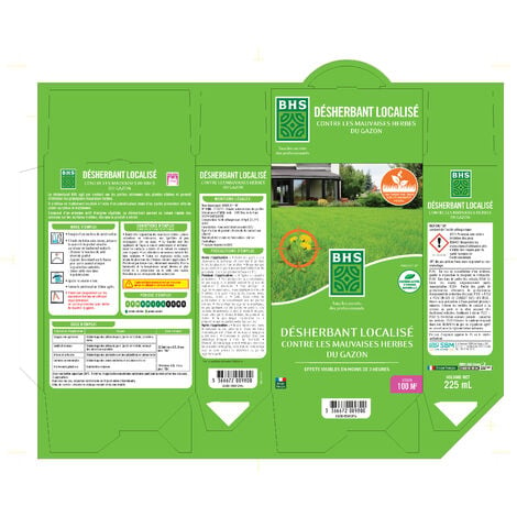 Désherbant Mauvaises herbes Gazon Total Localisé, 900 ml