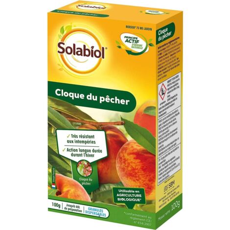 Insecticide biologique contre la cloque du pêcher – 100 g – Formule micronisée pour action persistante – Utilisable en agriculture biologique – SBM