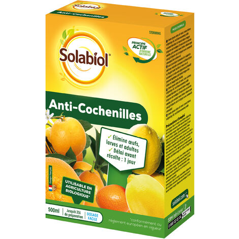 SOLABIOL SOCOC500 - Anti-Cochenilles- Etui 500 ml- Élimine oeufs, larves et adultes - Utilisable en Agriculture Biologique