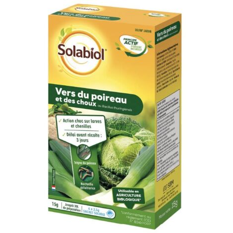 Insecticide biologique action choc pour vers du poireau et choux – Bacillus thuringiensis 15g – Traitement préventif efficace – Maisange (1/4)