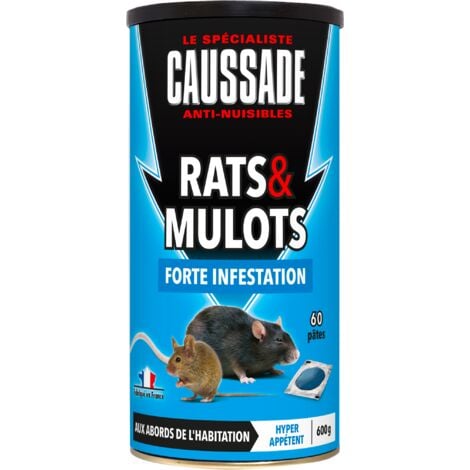 CAUSSADE CARBL300N Raticide Canadien, Anti Rats & Souris, 15 Blocs, Lieux  Humides, Garage Cave, 300g