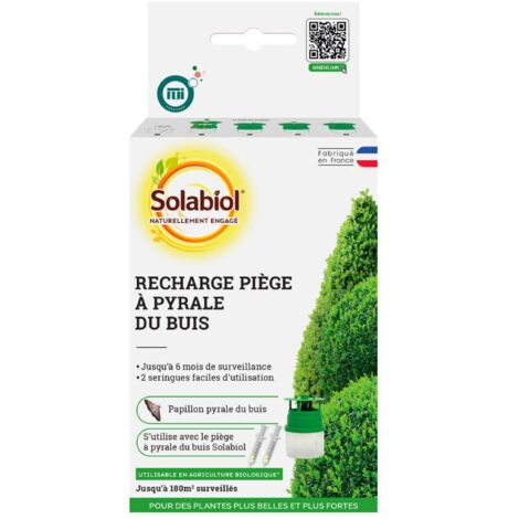 SOLABIOL SORECBUISN - Recharge Piège à Pyrale du buis - Attraction par Phèromone - 2 Seringues-Lutte contre les Papillons Mâles