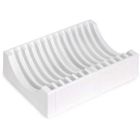 Emuca Kit de organizadores de platos para muebles, con capacidad para 13 platos, Plástico, Blanco