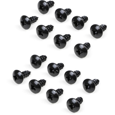 Emuca Lote de 4 ruedas Black con placa de montaje, diámetro 50mm, Plástico y Acero, Negro
