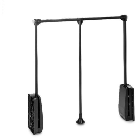 emuca colgador abatible para armario hang, ancho regulable 830-1150mm, acero y plástico, pintado negro