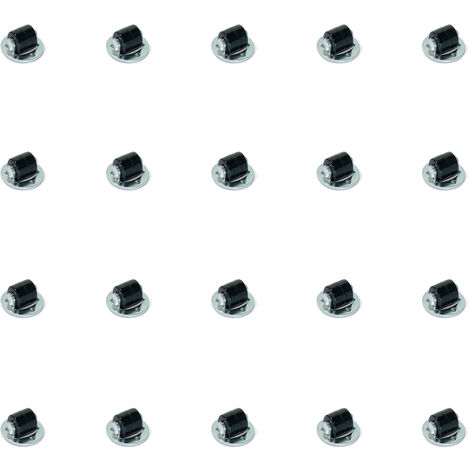 Emuca Lote de 20 ruedas para muebles, para tapa giratoria, diámetro 13mm, Acero y plástico (1/5)