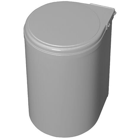 emuca contenedor de reciclaje para fijación a la puerta del mueble, 1 vaso extraíble de 13 litros, plástico, gris