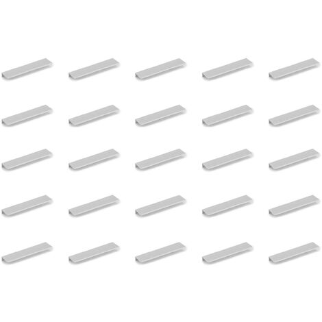 Emuca Lote de 25 tiradores para mueble Picanya, L198mm, intereje 128mm, Aluminio, Anodizado mate