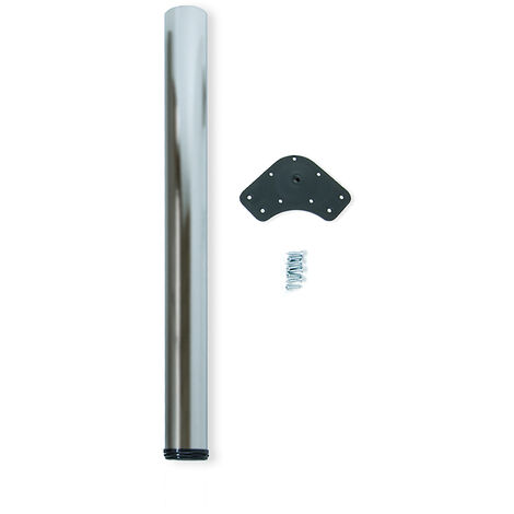 Emuca Pata para mesa, diámetro 60mm, H 870mm, Acero, Níquel satinado