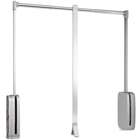 Emuca Colgador abatible para armario Sling, ancho regulable 600-830mm, Acero y Plástico, Cromado