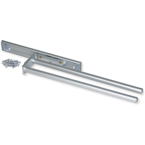 Emuca Toallero extensible, 2 Brazos, Aluminio, Anodizado mate