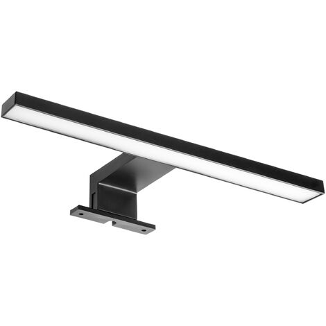 Emuca Foco LED para espejo de baño Virgo, IP44, 300 mm, Plástico, Pintado negro
