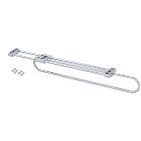 Emuca Colgador extraíble Self para armario, longitud 300mm, Acero y Plástico, Pintado aluminio